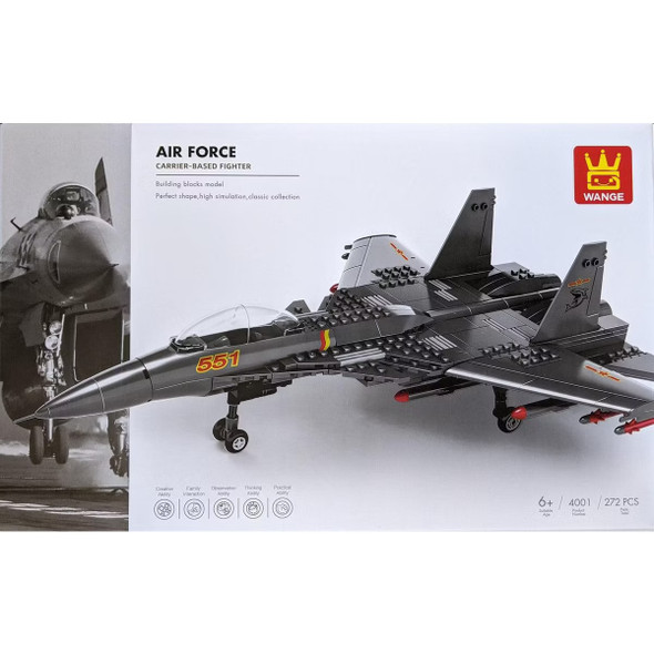 WAG4001 WANGE Shenyang J15 Flying Shark Carrier-based Fighter Aircraft Brick Toy