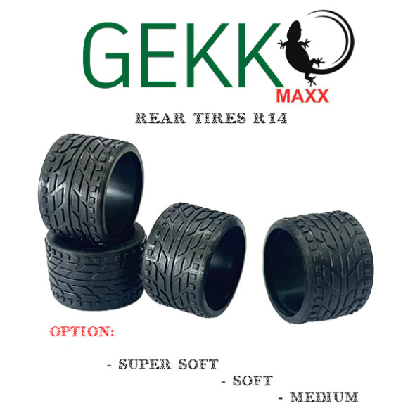 GKM-016-SS GEKKO Maxx Rear Tires R14 (4pcs) - Super Soft