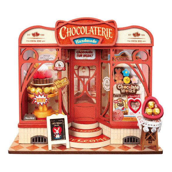 ROEDS046 ROBOTIME Rolife Sweet Chocolate Shop DIY Miniature House