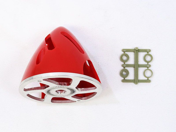 INDSPINAF63R INNOV8TIVE DESIGNS Air-Flow Spinner with Aluminum Backplate, 63mm (2-1/2") - Red