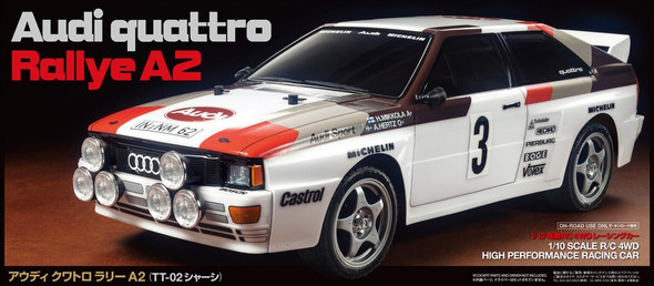 TAM58667 TAMIYA RC 1/10 Audi Quattro A2 Rally Car Kit (TT-02 Chassis)