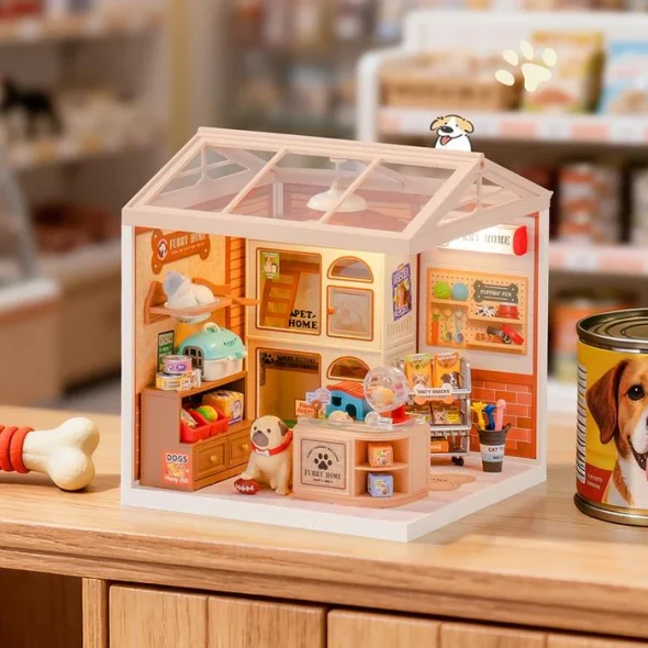 ROEDW027 ROBOTIME Rolife Furry Friends' Home DIY Miniature House