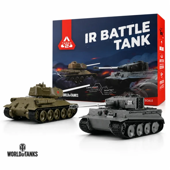 IMXHL384823 IMEX World of Tanks 1/30 Scale IR Battle Tank Set - Tiger I & T-34/85 RC Tanks