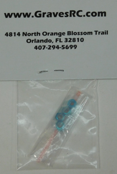 GVSM2LTBLUE GRAVES RC HOBBIES M2 Hex Nylon Locknut - Light Blue