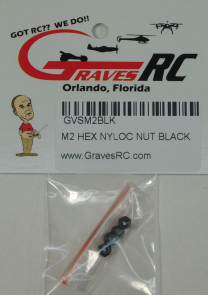 GVSM2BLK GRAVES RC HOBBIES M2 Hex Nylon Locknut - Black