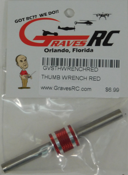 GVSTHWRENCHRED GRAVES RC HOBBIES Hex (4mm & 4.5mm) Thumb Wrench - Red