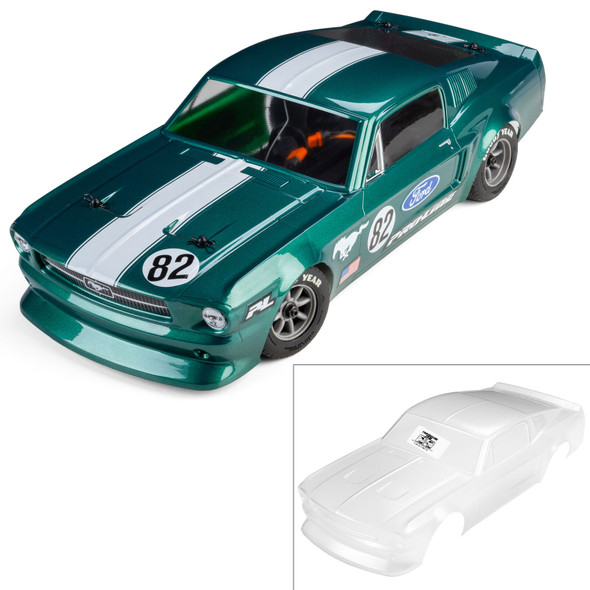 PRO372817 PRO-LINE 1/12 Pre-Cut 1968 Ford Mustang Clear VTA Body: Losi NASCAR Race Car