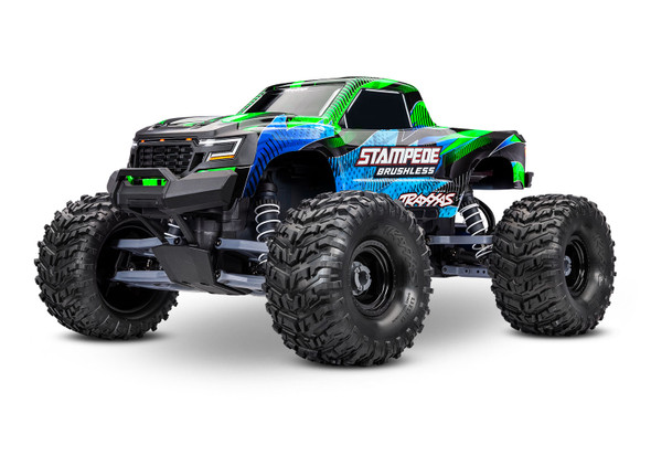 TRA136454-4GRN TRAXXAS 1/10 Stampede 2WD Brushless Monster Truck - Green