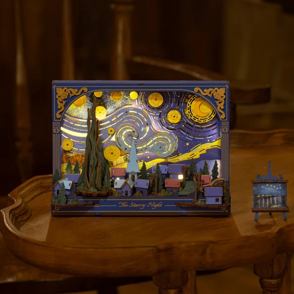 ROETH003 ROBOTIME Rowood The Starry Night Wall Art 3D Wooden Puzzle