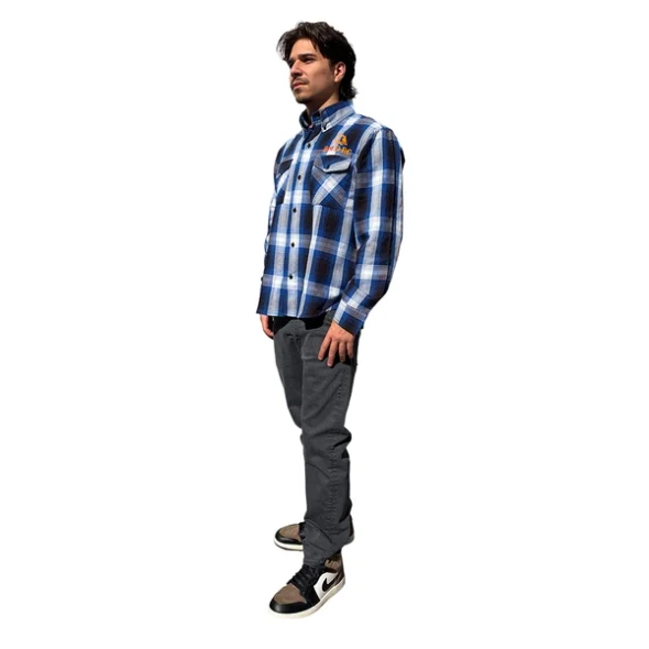 BOLSTWBL3X BOLD RC White/Blue/Black Flannel Shirt - 3XL