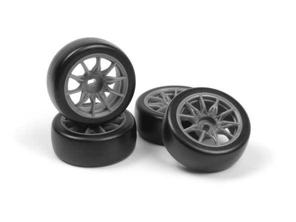 HPI161266 HPI RACING TSMK5-10 Drift Wheel/Tire Set 22x11mm (Grey/4pcs)