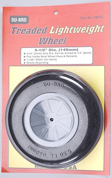 DUB550TL Dubro Treaded Lightweight Wheel 5-1/2"