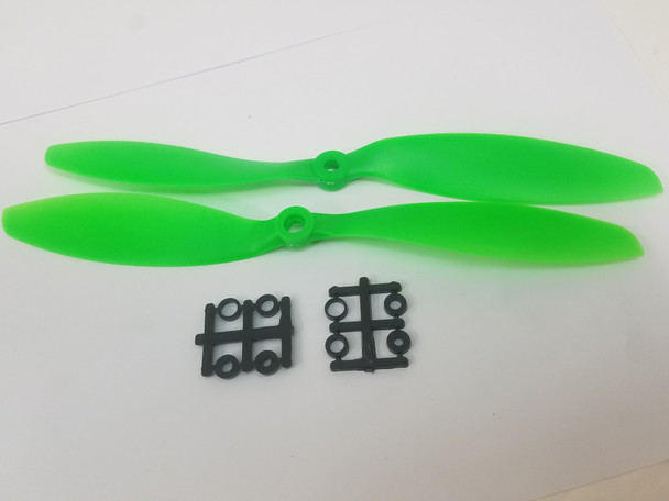 GEM8038ALR-G GEMFAN 8 x 3.8 ABS Propeller, Left/Right Pair, Green