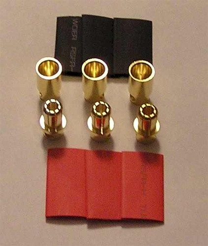 RCA80MM RC ACCESSORY 8.0mm bullet 3 Female & 3 Male package