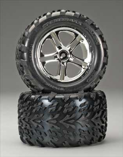 TRA5174 Traxxas Talon Tires/SS Chrome T-Maxx/Revo (2)