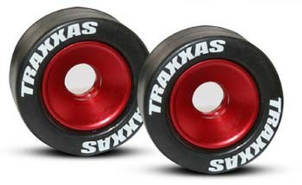 TRA5186 TRAXXAS Mounted Wheelie Bar Tires/Wheels (2)