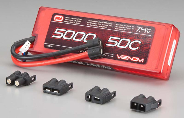 VEN-15058 Venom LiPo 2S 7.4V 5000mAh 50C Sport Power Universal