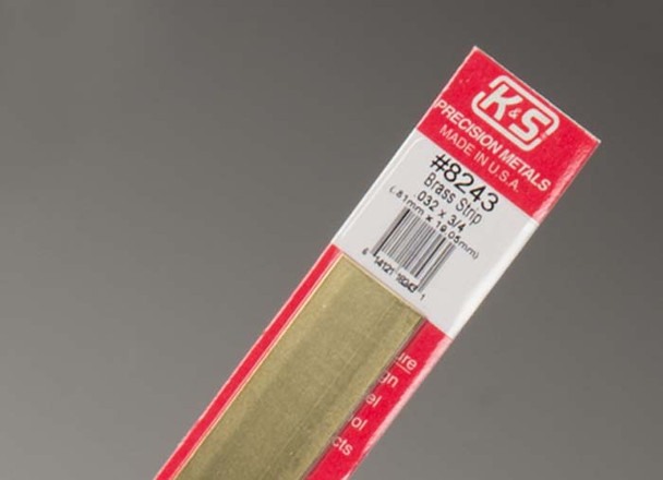 KS8243 K&S Brass Strip .032x3/4"