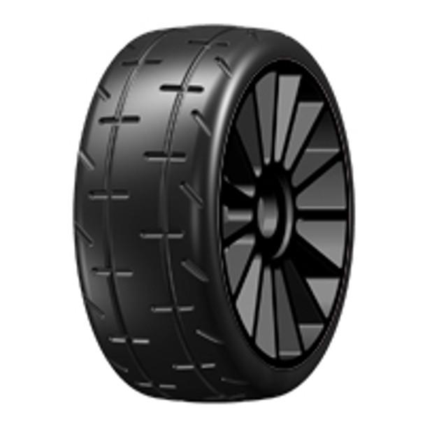 GMX01-S7 GRP TYRES 1:8 GT, M01 REVO, S7 Medium Tire, ROAR Black Spoked Wheel