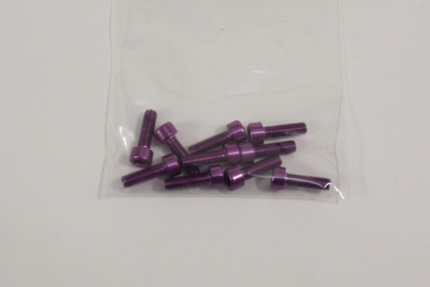 SCREWALM3X10P Graves RC M3x10mm Aluminum Socket Screw 10pc, Purple