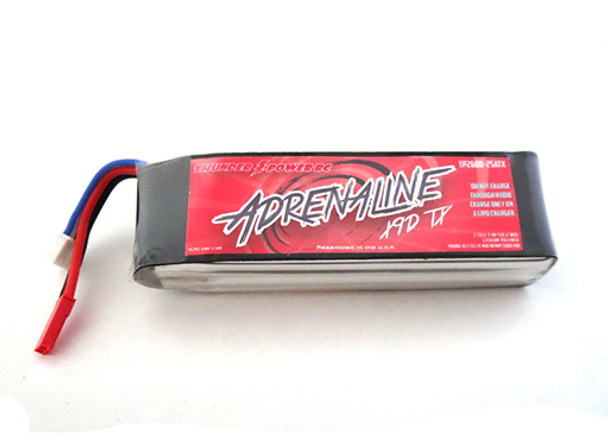 TP2600-2SATX Thunder Power 2600mAh 2-Cell/2S 7.4V FPV Adrenaline X9D TX LiPo, with JST-XH and JST