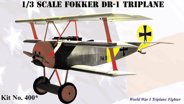 Fokker Dr1 Balsa Kit BAL400 Balsa USA 1/3 Scale Fokker DR1