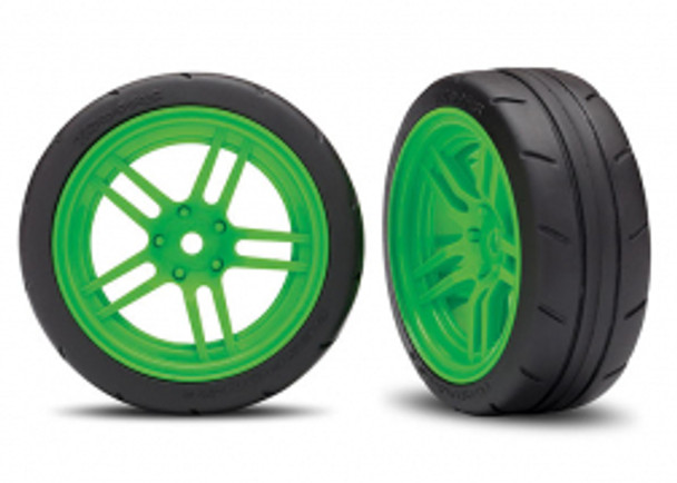 TRA8373G TRAXXAS Tires and wheels, assembled, glued, green