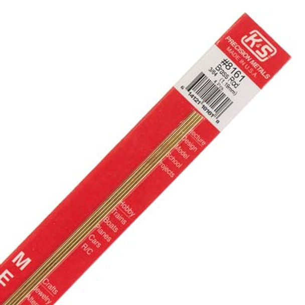 KS8161 K&S 3/64 Solid Brass Rod 12" (4)