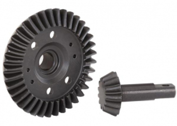 TRA5379R TRAXXAS  Ring gear, differential/ pinion gear, differential (machined, spiral cut) (front)