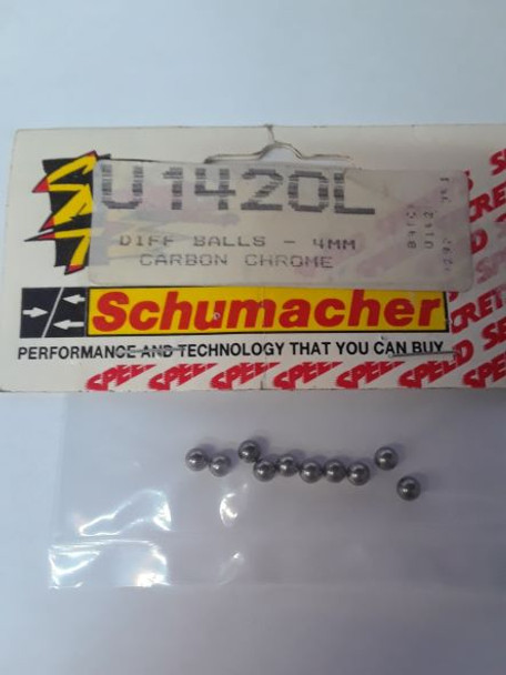 SCHU1420L SCHUMACHER DIFF BALLS 4MM CARBON CHROME 10PK