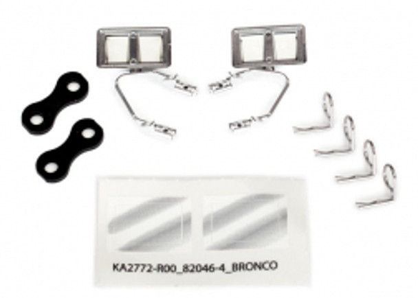 TRA8073X TRAXXAS MIRRORS,SIDE, CHROME (LEFT&RIGHT) / RETAINERS (2) / BODY CLIPS (4)