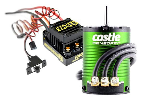 CSE010016404 CASTLE CREATIONS - SIDEWINDER 4 WATERPROOF SENSORLESS ESC, W/ 1406-7700KV SENSORED MOTOR