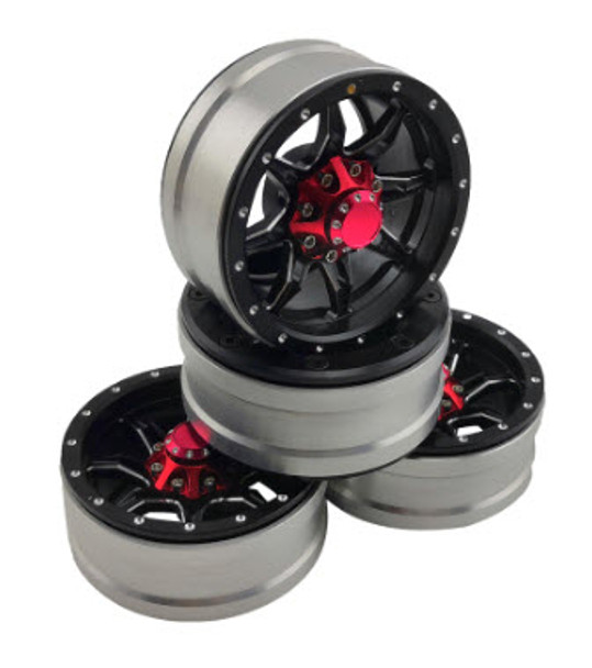 DTCW01901B Hobby Details 1.9" Aluminum Beadlock Crawler Wheels 4pcs - Spider - Black