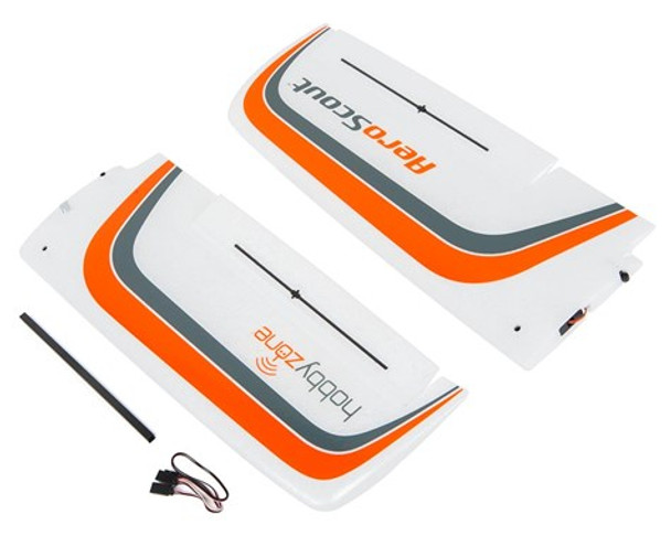 HBZ3803 HobbyZone Wing Set with Servos installed: AeroScout