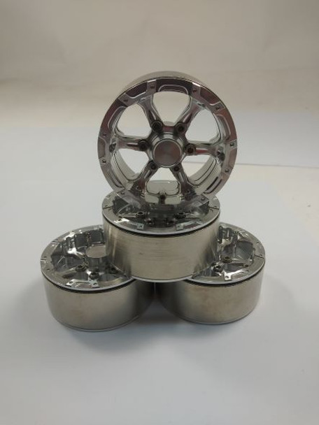 DTCW19003 HOBBY DETAILS 1.9" Aluminum Beadlock Crawler Wheels - Silver