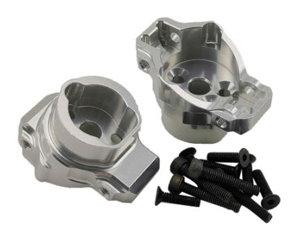 DTUP02045B HOBBY DETAILS Aluminium Rear C Hub / Axle Portal Mounts For TRX-4 - Silver