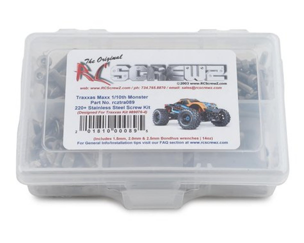 RCZTRA089 RC Screwz Stainless Steel Screw Kit Traxxas Maxx 1/10 Monster