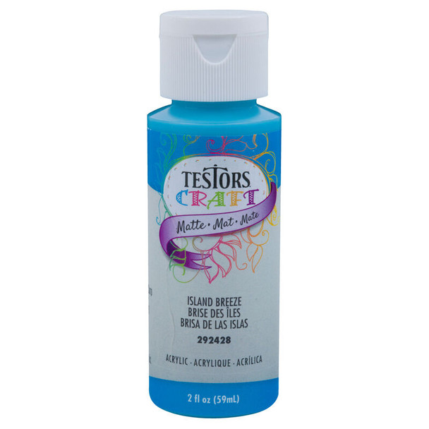 TES292428A Testors 2oz Acrylic Craft Paint, Satin Island Breeze Matte