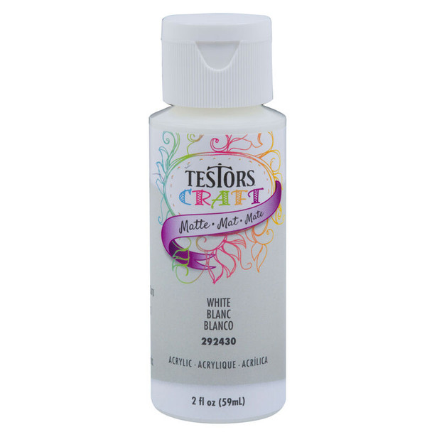 TES292430A Testors 2oz Acrylic Craft Paint, Satin White