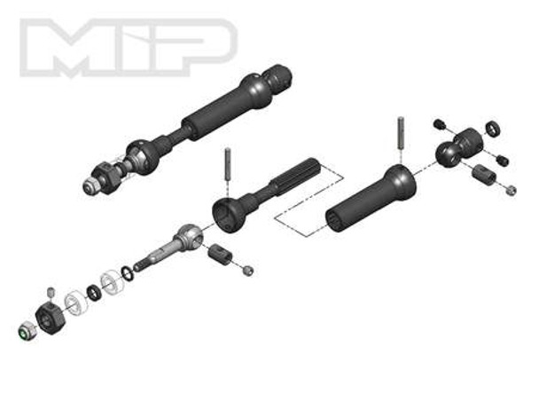 MIP18140 MIP - X-Duty CVD Drive Kit, Rear, 87mm to 112mm w/ 10mm x 5mm Bearing, for Traxxas Slash/Rally/Stampede