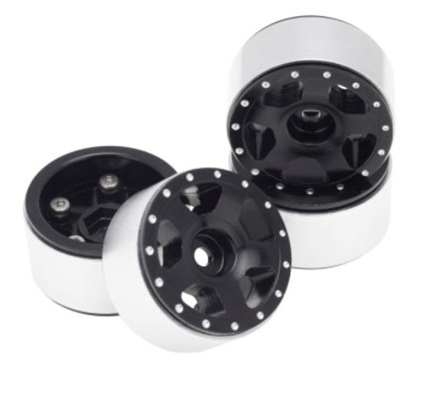 DTSCX24-33B HOBBY DETAILS Axial SCX24 CNC Aluminum Starfish Beadlock Wheels 4pcs - Black