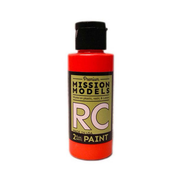 MIOMMRC046 MISSION MODELS Acrylic Air Brush RC Paint 2oz - Fluorescent Racing Red