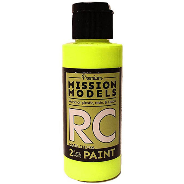 MIOMMRC043 MISSION MODELS Acrylic Air Brush RC Paint 2oz - Fluorescent Racing Yellow