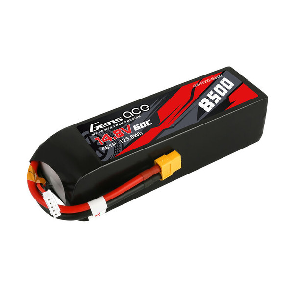 GA60C85004SXT60 GENS ACE 14.8V 8500mAh 4S 60C LiPo Battery: XT60