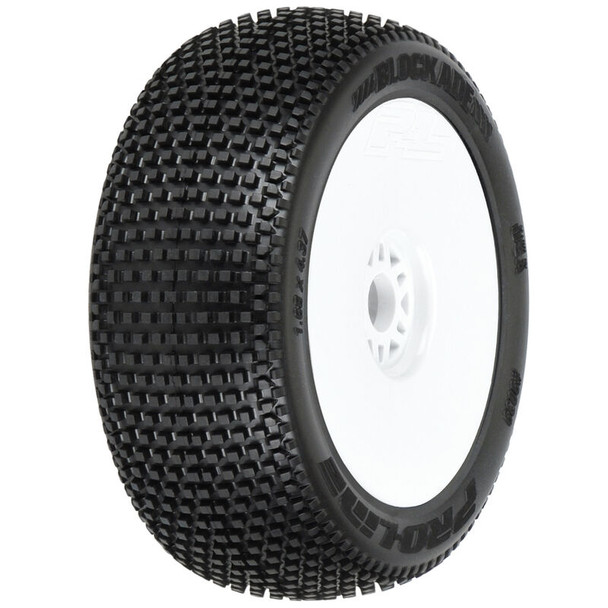 PRO9039233 PRO-LINE 1/8 Blockade S3 Front/Rear Buggy Tires Mounted 17mm White (2)