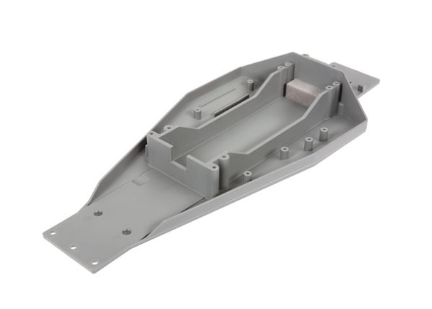 TRA3728A TRAXXAS Lower chassis (gray) (166mm long battery compartment) (fits both flat and hump style battery packs)