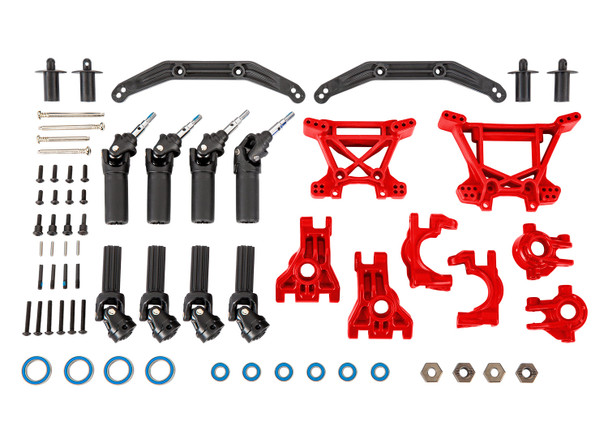 TRA9080R TRAXXAS Rustler Outer Driveline & Suspension Upgrade Kit, Extreme Heavy Duty - Red