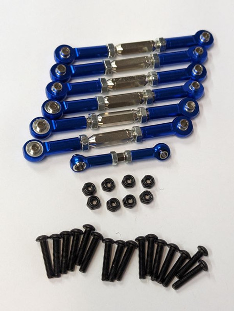 DTSL20023B HOBBY DETAILS Aluminum Adjustable Turnbuckles, Camber Links for Traxxas Slash 2WD - Blue