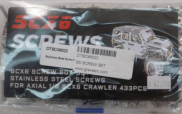 DTSCX6022 SCX6 Screw Box Set Stainless Steel Screws for Axial 1/6 SCX6 Crawler 433pcs