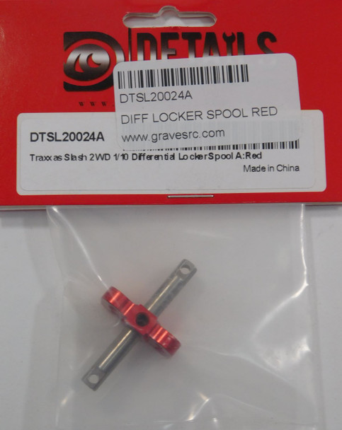 DTSL20024A HOBBY DETAILS 1/10 Differential Locker Spool A for Traxxas Slash 2WD - Red